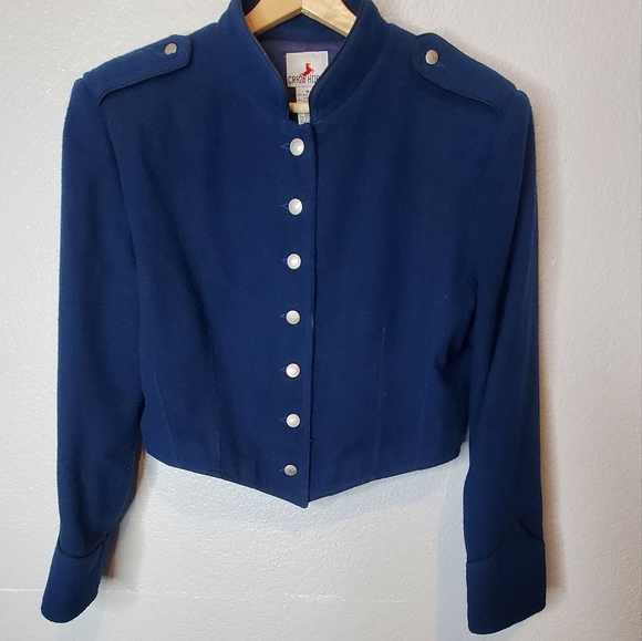 Crazy Horse Vintage Wool Blend Equestrian Military-Style Cropped Jacket Medium - Picture 1 of 10